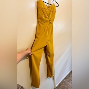 Chic Yellow Jumpsuit with Structured Design